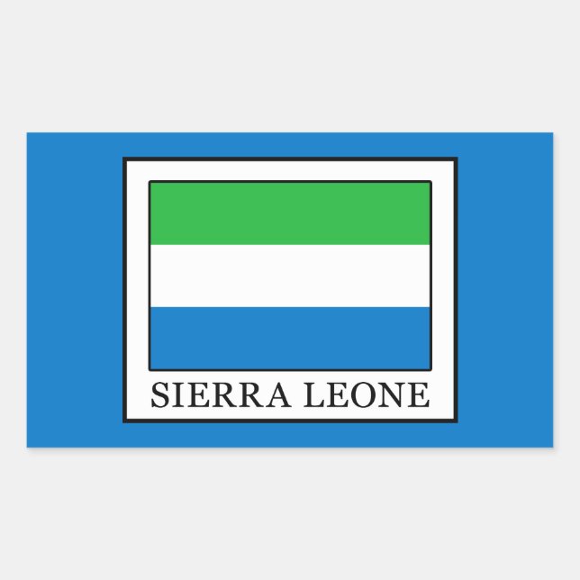 Pegatina Rectangular Sierra Leona (Anverso)