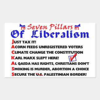 Pegatina Rectangular Siete Pilares Del Liberalismo
