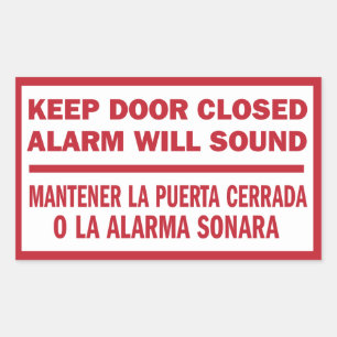 Pegatina Rectangular Signo Cerrado de la Puerta Inglés Español
