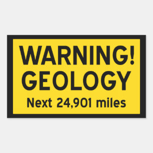 Pegatina Rectangular Signo de advertencia de geología