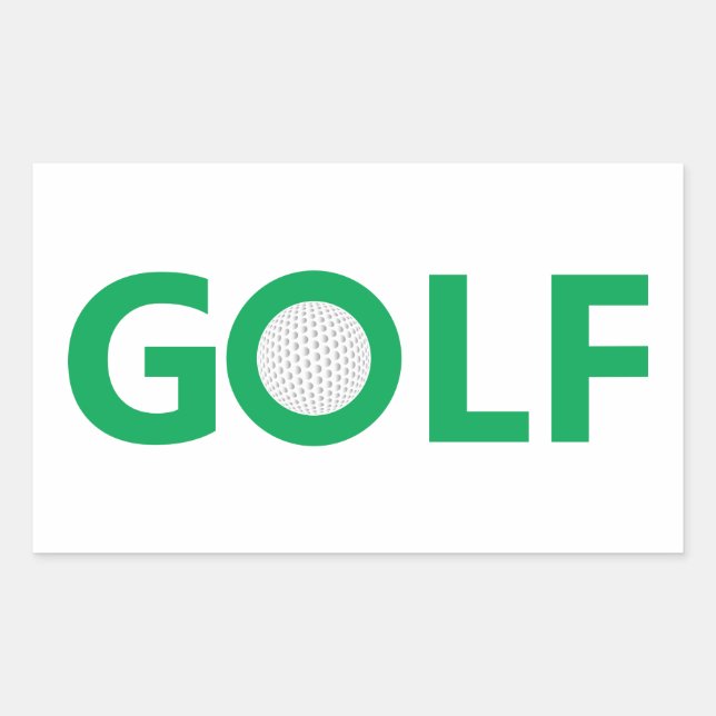 Pegatina Rectangular Signo de golf (Anverso)