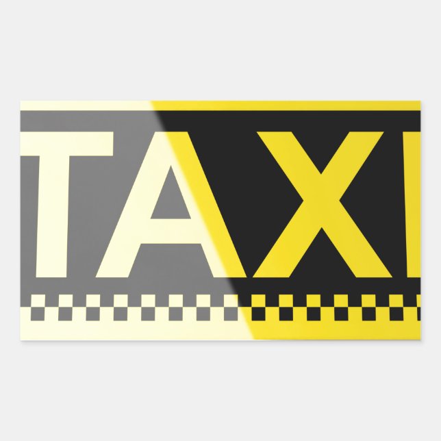 Pegatina Rectangular Signo de taxi (Anverso)
