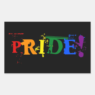 Pegatina Rectangular Signo de texto de orgullo LGBT