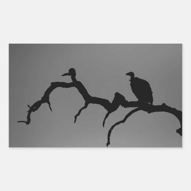 Pegatina Rectangular Silhouette Vulture (Anverso)