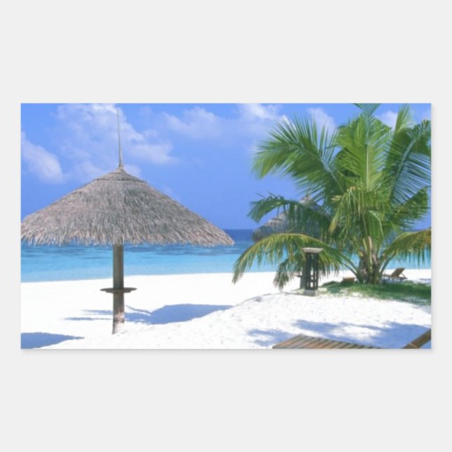 Pegatina Rectangular Silla de playa - Bliss de verano (Anverso)