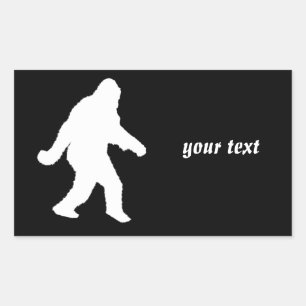 Pegatina Rectangular Silueta blanca sasquatch para fondos oscuros