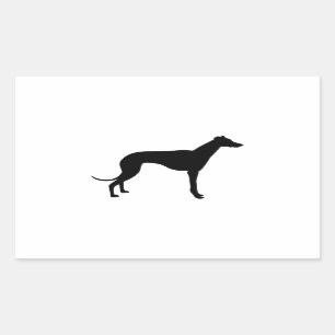 Pegatina Rectangular Silueta de galgo