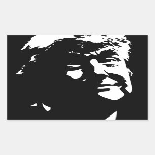 Pegatina Rectangular Silueta Trumphead de Donald Trump