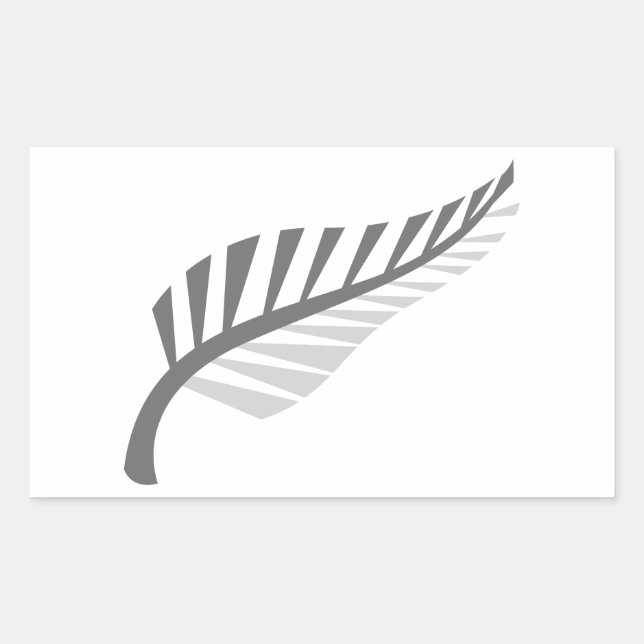 Pegatina Rectangular Silver Fern Awesome New Zealand image (Anverso)