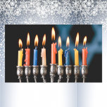 Pegatina Rectangular Silver Menorah Hannukah<br><div class="desc">Silver Menorah Hanukkah Pegatina</div>