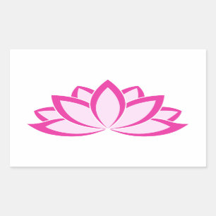 Pegatina Rectangular Símbolo budista rosa original flor Lotus