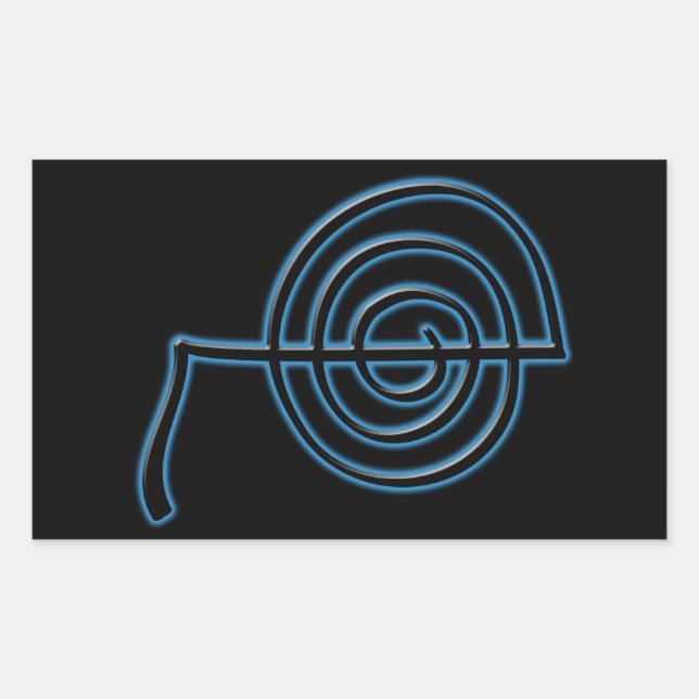 Pegatina Rectangular Símbolo Cho Ku Rei Reiki (Anverso)