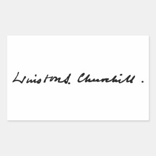 Pegatina Rectangular símbolo de autógrafo de la firma de Winston Church