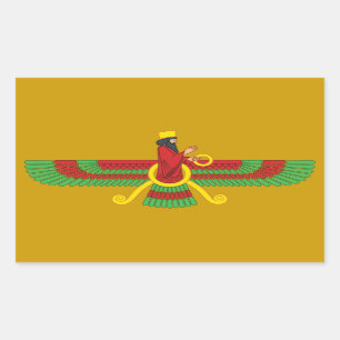 Pegatina Rectangular Símbolo de Faravahar