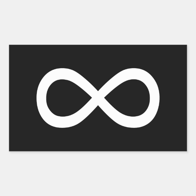 Pegatina Rectangular Símbolo de infinito blanco (Anverso)