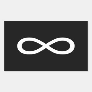Pegatina Rectangular Símbolo de infinito blanco