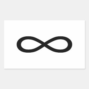 Pegatina Rectangular Símbolo de infinito negro