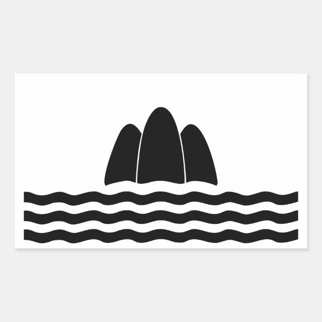 Pegatina Rectangular Símbolo de la provincia de la isla de la bandera d (Anverso)