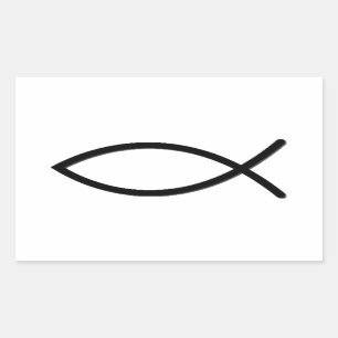 Pegatina Rectangular Símbolo de los pescados de Ichthus