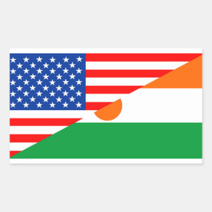 Pegatina Rectangular símbolo de media bandera de estados unidos