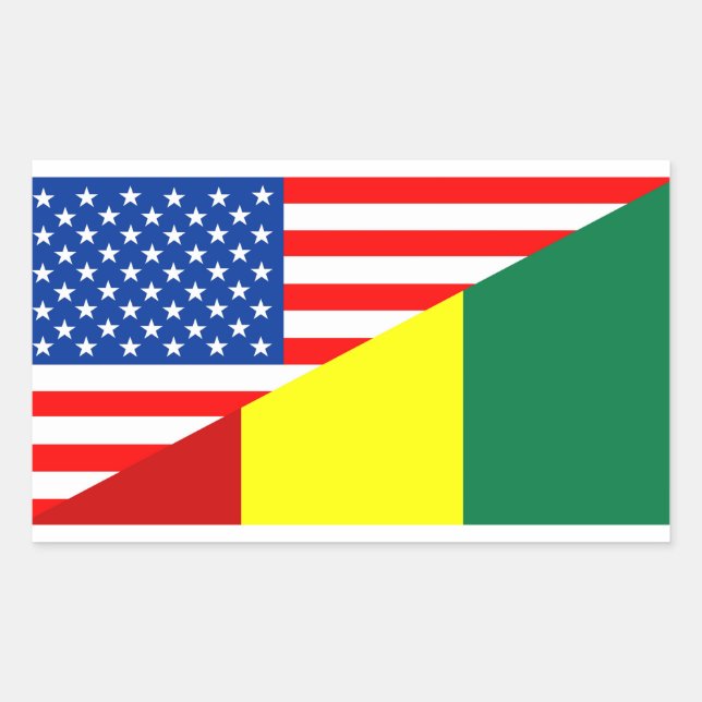 Pegatina Rectangular símbolo de media bandera de estados unidos (Anverso)