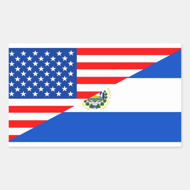 Pegatina Rectangular símbolo de media bandera de estados unidos de ee.u (Anverso)