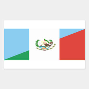 Pegatina Rectangular símbolo de media bandera guatemala méxico