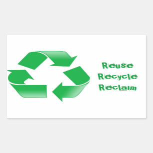 Pegatina Rectangular Símbolo de reciclaje