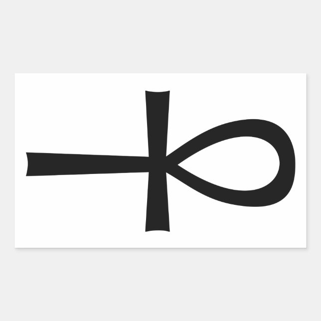 Pegatina Rectangular Símbolo de vida egipcio ankh (Anverso)