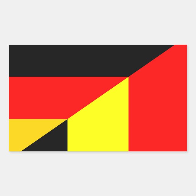 Pegatina Rectangular símbolo del país de media bandera de alemania (Anverso)
