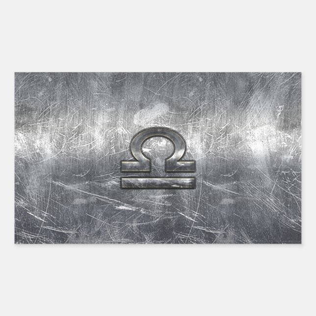 Pegatina Rectangular Símbolo del zodiaco del libra en el estilo de (Anverso)