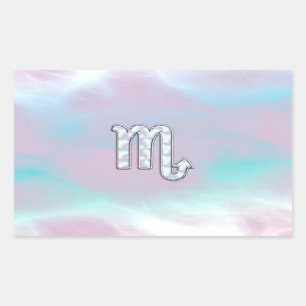 Pegatina Rectangular Símbolo escorpio zodiaco en la madre del estilo de