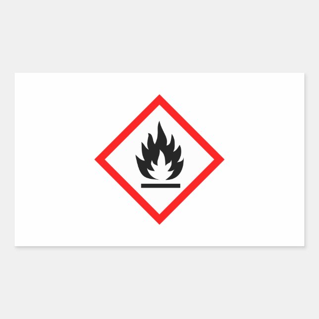 Pegatina Rectangular Símbolo inflamable / pictograma (Anverso)