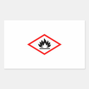 Pegatina Rectangular Símbolo inflamable / pictograma