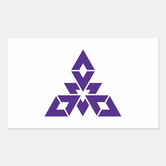 Pegatina Rectangular Símbolo japonés de la prefectura de Fukuoka (Anverso)