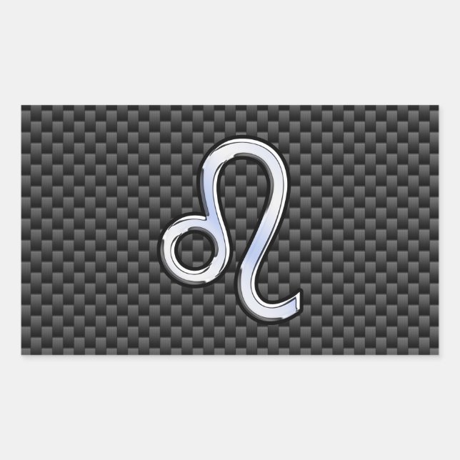 Pegatina Rectangular Símbolo Leo Zodiac sobre decoración de fibra de ca (Anverso)