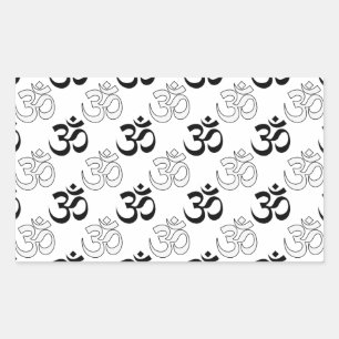 Pegatina Rectangular Símbolo Om, Aum