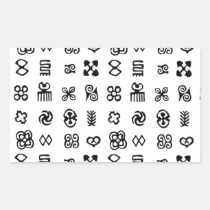 Pegatina Rectangular Símbolos africanos de Adinkra