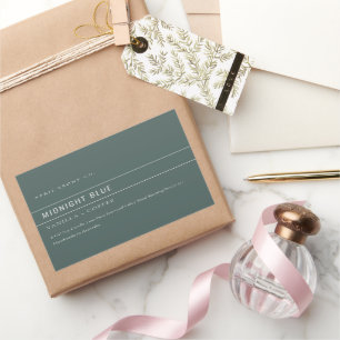 PEGATINA RECTANGULAR SIMPLE ELEGANTE AZUL GRIS MÍNIMO MODERNO