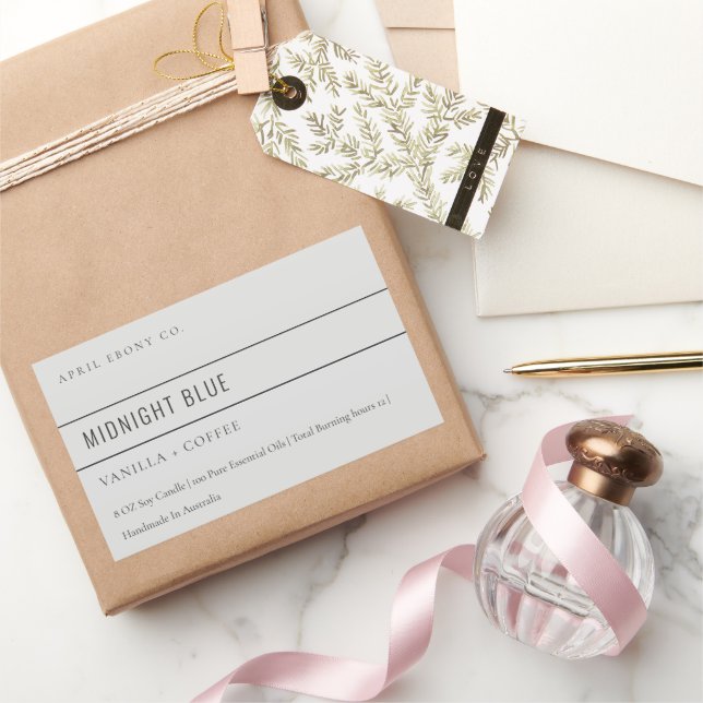 PEGATINA RECTANGULAR SIMPLE ELEGANTE MINIMAL MODERNO GRIS (Regalar)