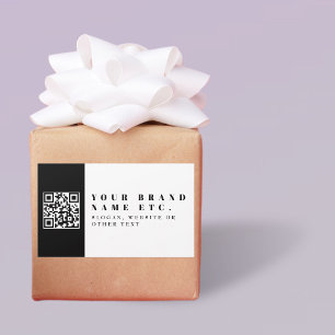 Pegatina Rectangular Simplemente carga tu propio código QR   Moderno