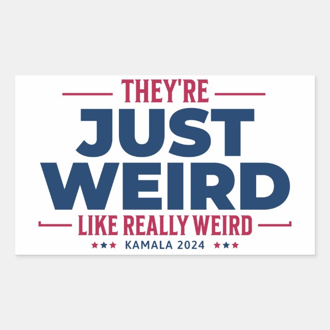 Pegatina Rectangular Simplemente son raros, campaña contra Trump, kamal (Anverso)