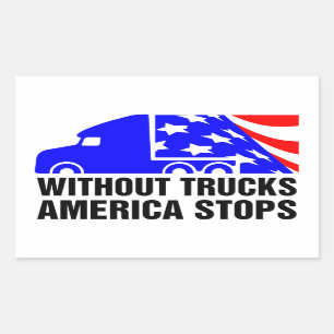 Pegatina Rectangular Sin camiones Estados Unidos detiene a Semi Camión