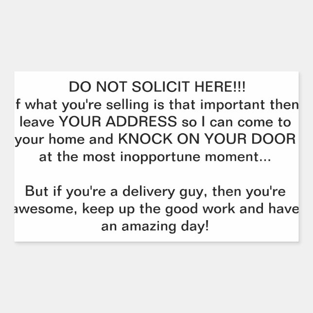 Pegatina Rectangular sin solicitud (Anverso)