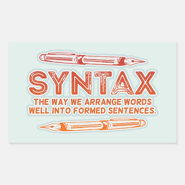 Pegatina Rectangular Sintaxis Gramática Grammar (Anverso)