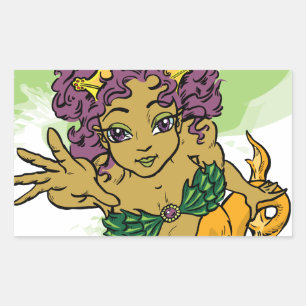 Pegatina Rectangular Sirena Cuta