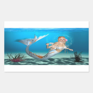 Pegatina Rectangular Sirena Encantadora