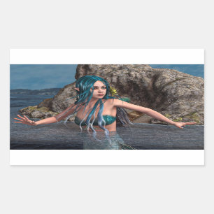Pegatina Rectangular Sirena Ultramarina