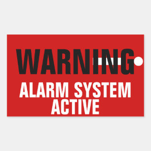 Pegatina Rectangular Sistema de alarma de Pegatinas activos