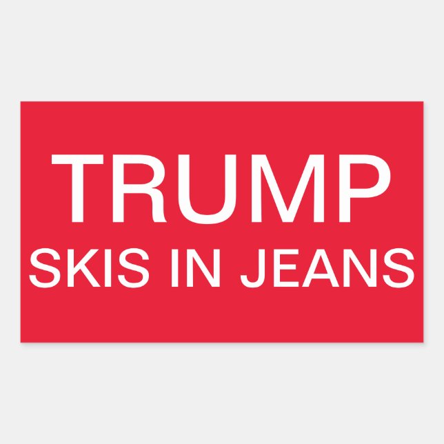 Pegatina Rectangular Skis de Trump en jeans (Anverso)